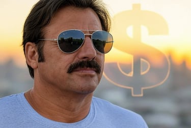 a man with sunglasses and a mustache