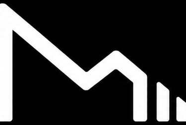 White minimalist line art logo of the letter M on a solid black background. Mitigalo, Cibersecurity 