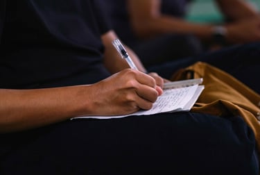 person making notes