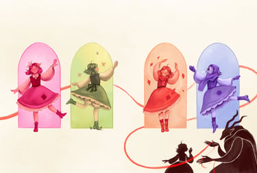 picture book spread of girl dancing