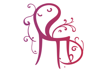 Logo de Vintage Atelier composé d'une chaise design de couleur violet rose