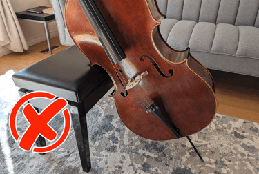 Unacceptable resting position for cello