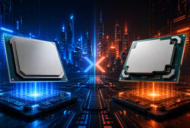 comparação entre processadores Intel e AMD em 2026