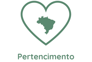 ícone de pertencimento - um coração com o mapa do brasil