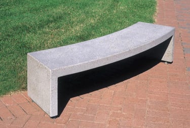 grind andpolished bench outside
