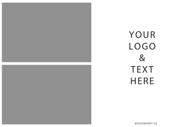 print layout with 2 photos and design on the right