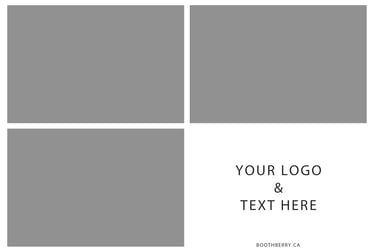 print layout with 3 photos and design on the bottom right