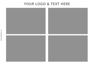 print layout with 4 photos and design on the top