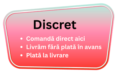 Banner publicitar pentru livrare discretă cu plată la livrare și comandă directă pe fundal roz.