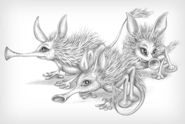 funny little creatures with long noses