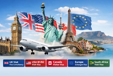 Visit Visa Abroad Consultancy providing UK, USA B1/B2, Canada, Schengen Europe, and South Africa vis