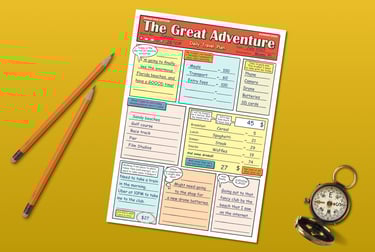 Comic book style holiday and travel planners