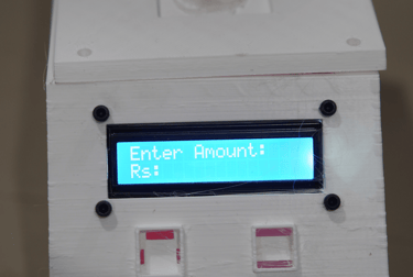 a white electronic device with a blue screen