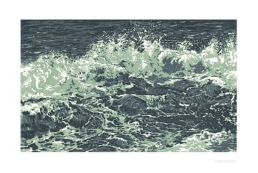 Linogravure sur papier 30  × 42 cm - © Eric Durant