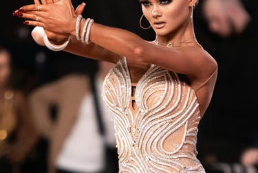 Adult dance student competing in Latin in New Jersey after 40-lesson mastery package