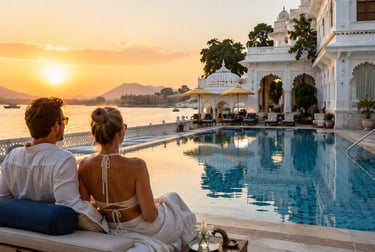 Udaipur lake palace sunset