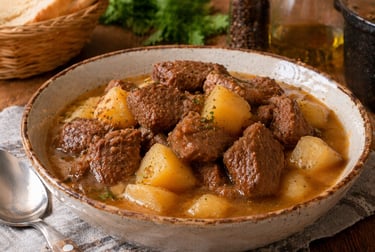 carne de panela simples e barata com batata