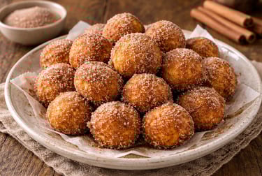 bolinho de chuva simples sequinho e fofinho com açúcar e canela