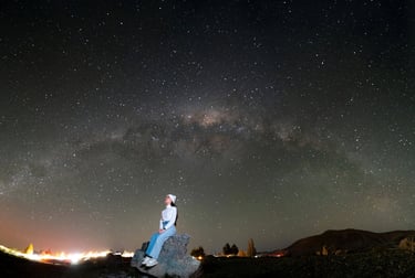 Kết hợp người mẫu trong ảnh Milky Way