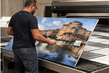 Proceso y fabricación de un mural de azulejos personalizado