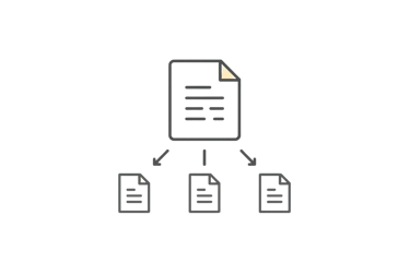Icône représentant un reporting unique et fiabilisé dans les ESSMS