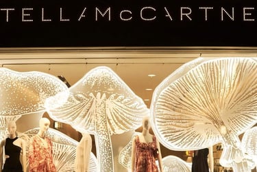 Stella McCartney store interior showcasing minimalist sustainable design