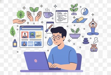 Un webmaster créant un site internet pour professionnels du bien-être