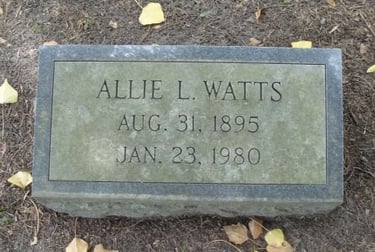 Allie Linton Watts (August 31st, 1895-January 23rd, 1980)