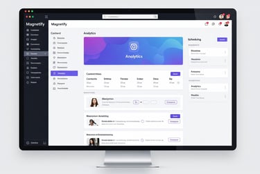 Magnetify dashboard showing lead magnet creation interface.