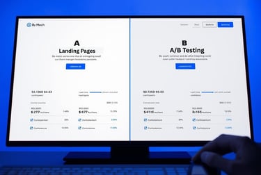 A/B testing software showing real-time conversion tracking