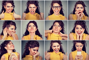 Emotional expression - illustration of human feelings and spiritual growth