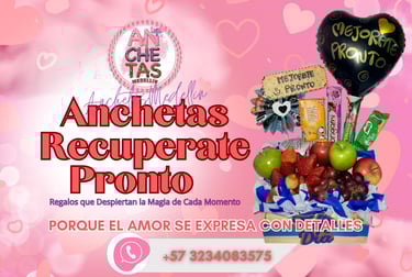 a gift basket with a heart shaped balloon
