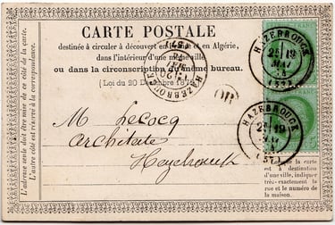 HAZEBROUCK, 20. Mai 1874. Die Frankatur wurde durch den Datumsstempel entwertet.