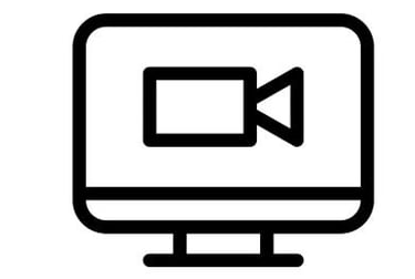 icône d’écran avec caméra représentant les consultations de sophrologie à distance