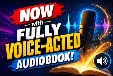 Splash advertising graphic for the fully voice-acted audiobook version of Galendor