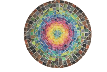 Mandala à l'aquarelle réalisé par Karin Monami