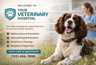 Happy Springer Spaniel at a Veterinary Clinic