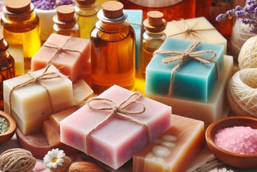 various homemade soaps