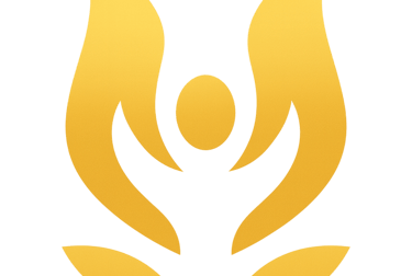 Gouden logo-symbool dat groei en innerlijke balans uitdrukt.