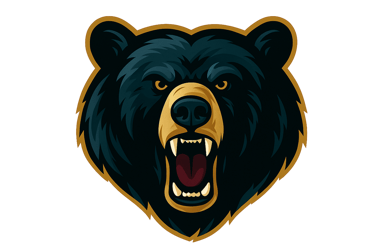 Black Bear with its mouth open