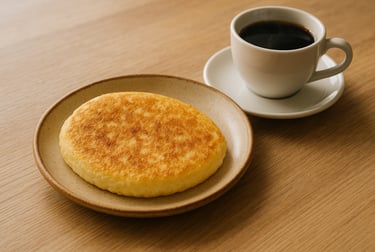 Pão de tapioca com café