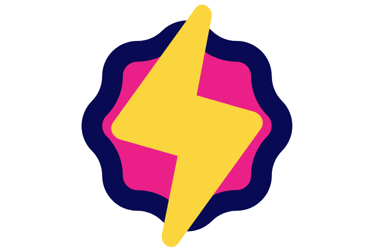 a lightning bolt on a white background