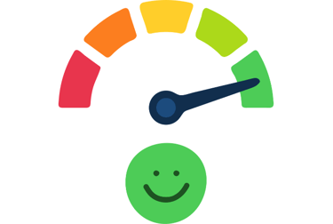 a meter with a smiley face