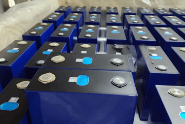 a box of LiFePO4 prismatic battery cells