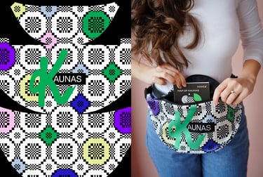 Kaunas IN Kauno pašto grindų įkvėpta pilvūzinė juosmens rankinė Ugnė Ugenskaitė-Joskaudė datflamie