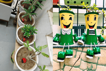 lady bug and tingu planter