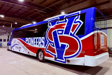 There is no way this big beautiful bus isn't getting your attention. 