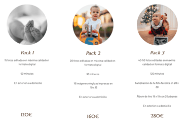 pack y precios de sesion de fotos de bebe e infantil en granada