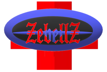 Zebellz Wellness Brand Logo Purple oval with black inside transparent Zebellz & centered red cross