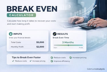 Side Hustle break even calculator